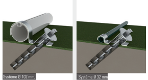 Ancrages queue de cochon pour buts de foot mobile - Ø 32mm