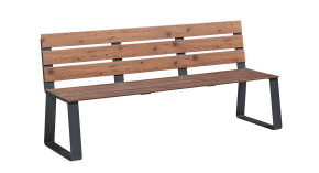 Banc Sofia anthracite 6 lames compact