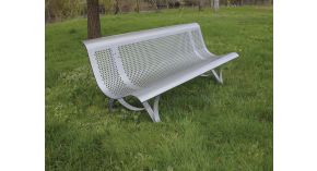 Banc public en métal perforé Le Duc - Inox