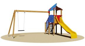 Aire de jeux Tourelle - 2 à 8 ans