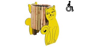 Poubelle ext&eacute;rieur pour enfants N&eacute;vian Le chat - 50 L 