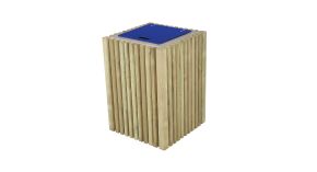 Poubelle extérieure bois et acier Saint-Malo - 80 L