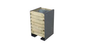 Poubelle extérieur acier bois Quimper - 50 L