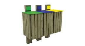 Station de tri sélectif Fréhel - Sans couvercle - 3 bacs de 40 L 