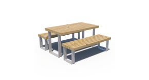 Table acier bois Vintimille