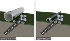 Ancrages queue de cochon pour buts de foot mobile - Ø 32mm