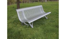Banc public en métal perforé Le Duc - Inox