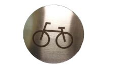 Clou inox 304l brosse logo velo diam 100mm