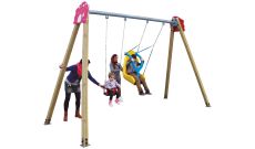 Portique balançoires acier et bois - PMR