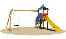 Aire de jeux Tourelle - 2 à 8 ans