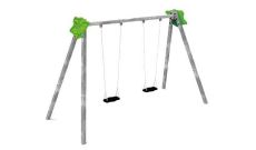 Balançoire 2 places - acier galvanisé - 2 à 12 ans