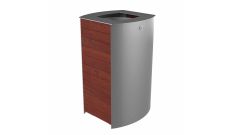 Poubelle urbaine carrée bois et acier galvanisé Cordoue – 57 L