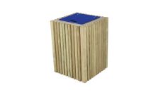 Poubelle extérieure bois et acier Saint-Malo - 80 L