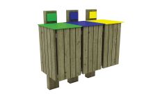 Station de tri sélectif Fréhel - Sans couvercle - 3 bacs de 40 L 