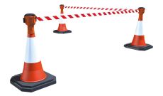 Cônes de chantier lestés avec enrouleurs – Lot de 4