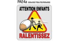 PANNEAU ATTENTION ENFANTS RUGBY