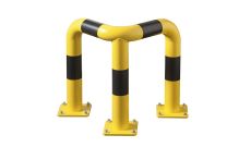 BARRIERE PROTECTION ANGLE Ø 89 MM JAUNE/NOIR SUR PLATINES
