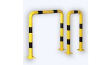 BARRIERE PROTECTION DROITE Ø 89 MM JAUNE/NOIR SUR PLATINES