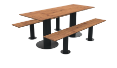 ENSEMBLE LOUISIANE ACIER / HPL PLEIN 8 PLACES